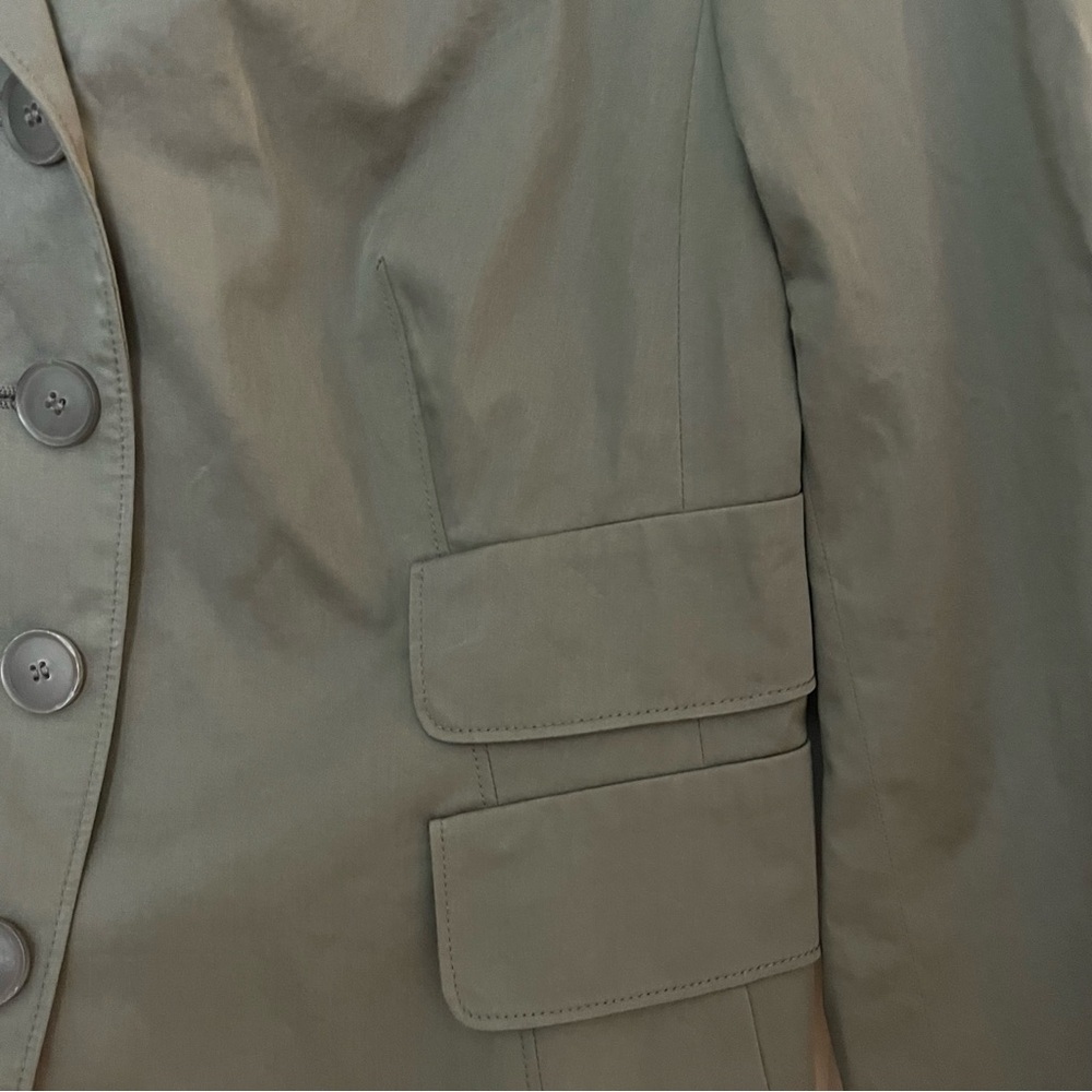 Akris Punto Olive Green Single-Breasted Blazer sz M-L - Picture 4 of 10